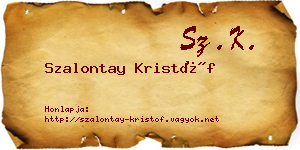 Szalontay Kristóf névjegykártya