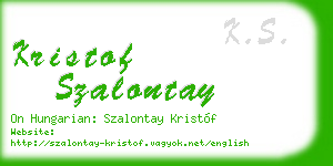 kristof szalontay business card