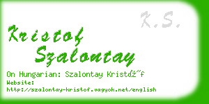 kristof szalontay business card